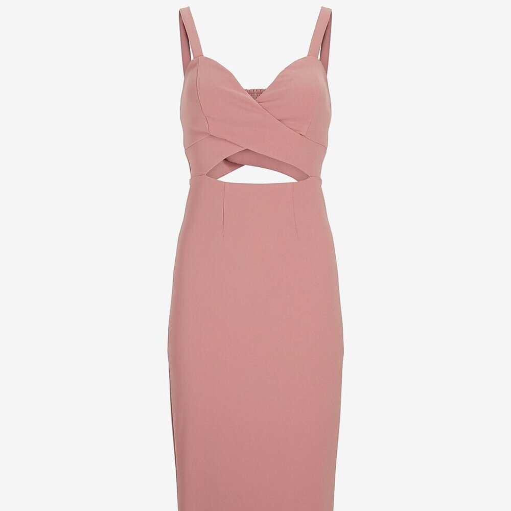 Express Sweetheart Neckline Cutout Midi Sheath Dress